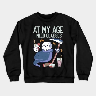 At My Age I Need Glasses Funny Halloween Costume Crewneck Sweatshirt